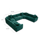 Perry 8-Piece Modular Large U-Sectional - Deep Green - Image 6