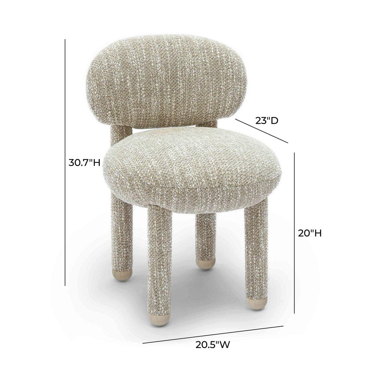 Manu Performance Fabric Side Chair - Beige - Image 6