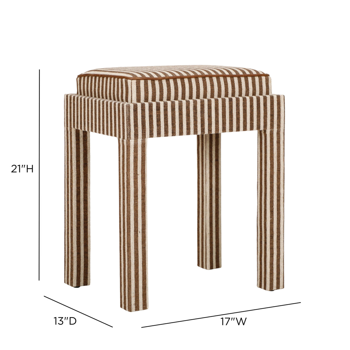 Kora Cotton Jute Contract-Grade Accent Stool - Brown - Image 7