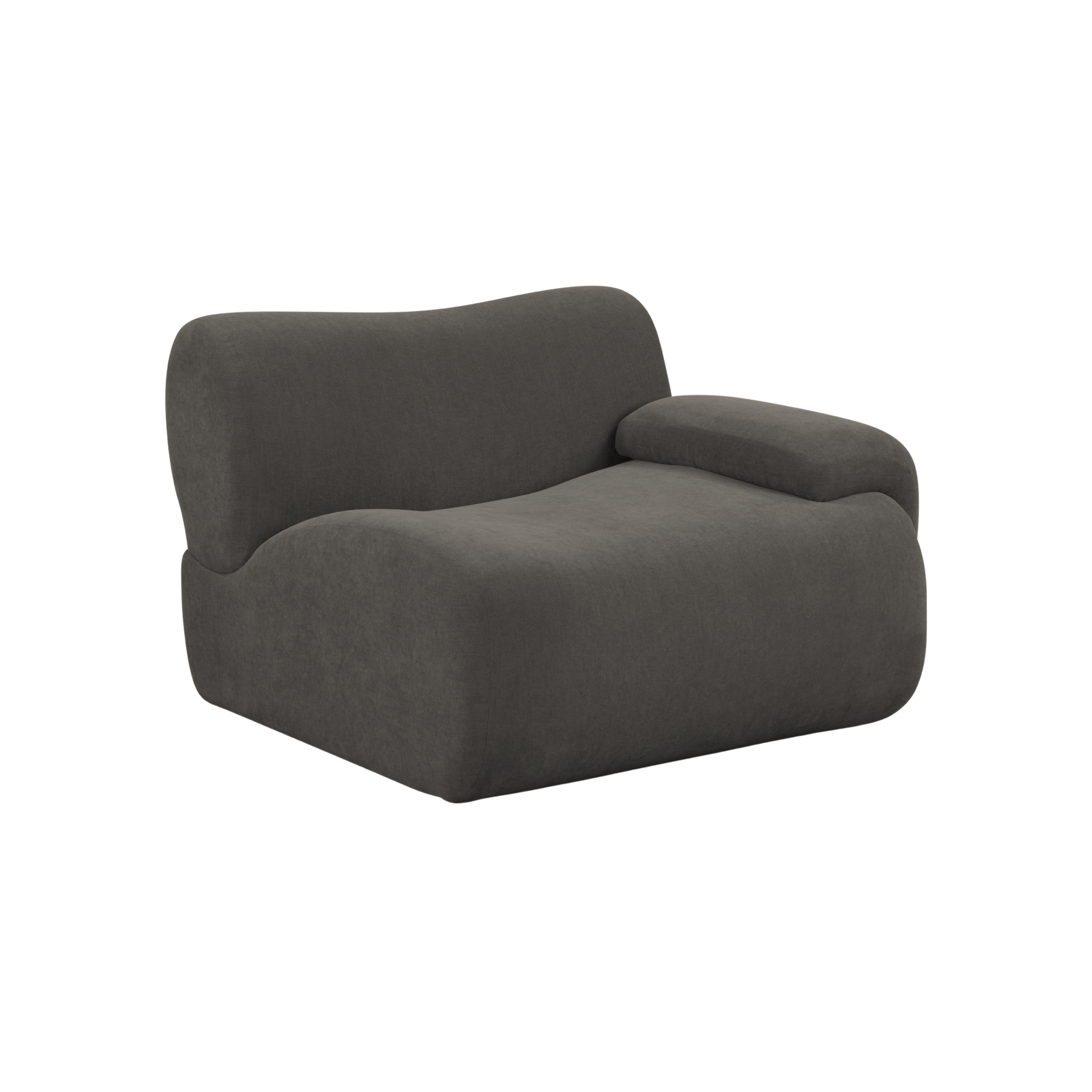 Zenith Contract-Grade Upcycled Fabric Corner Chair - Grey / RAF - Image 1
