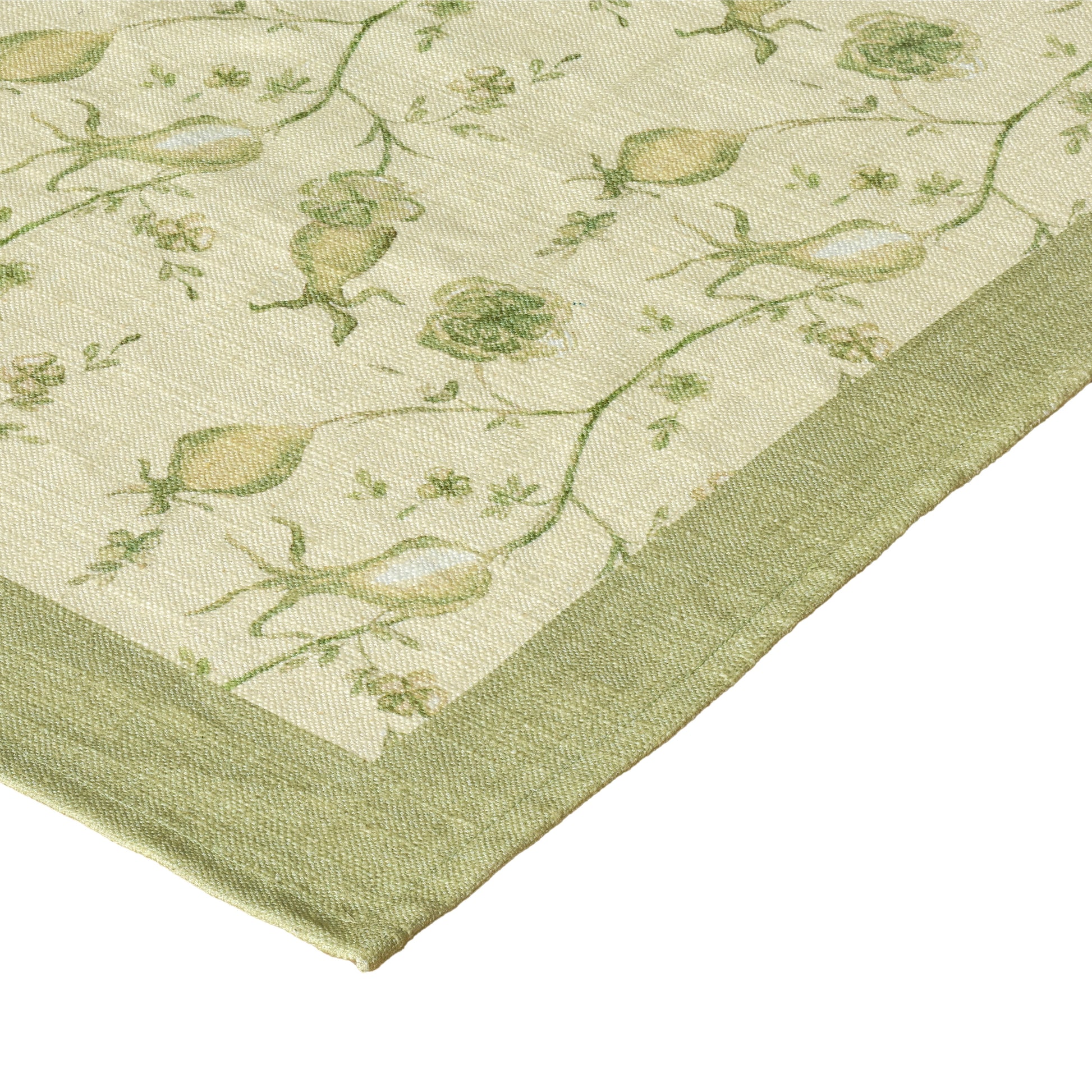 Dolce Natural Cotton Table Cloth - Olive Green / 70" x 120" - Image 3