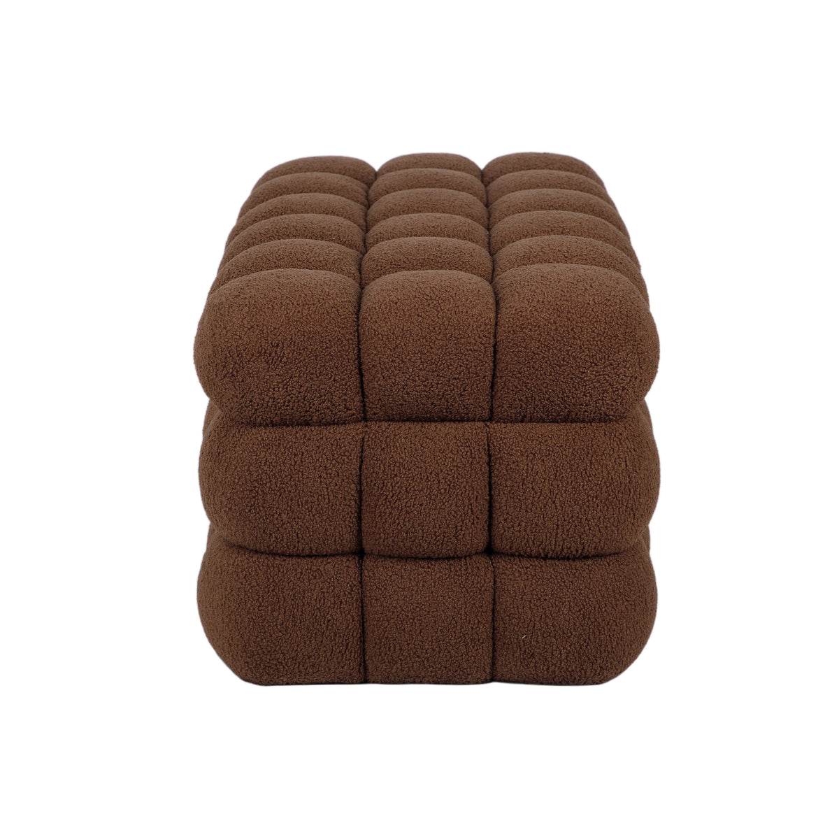 Anita 39" Faux Shearling Storage Bench With Reversible Tray Top - Brown - Image 7