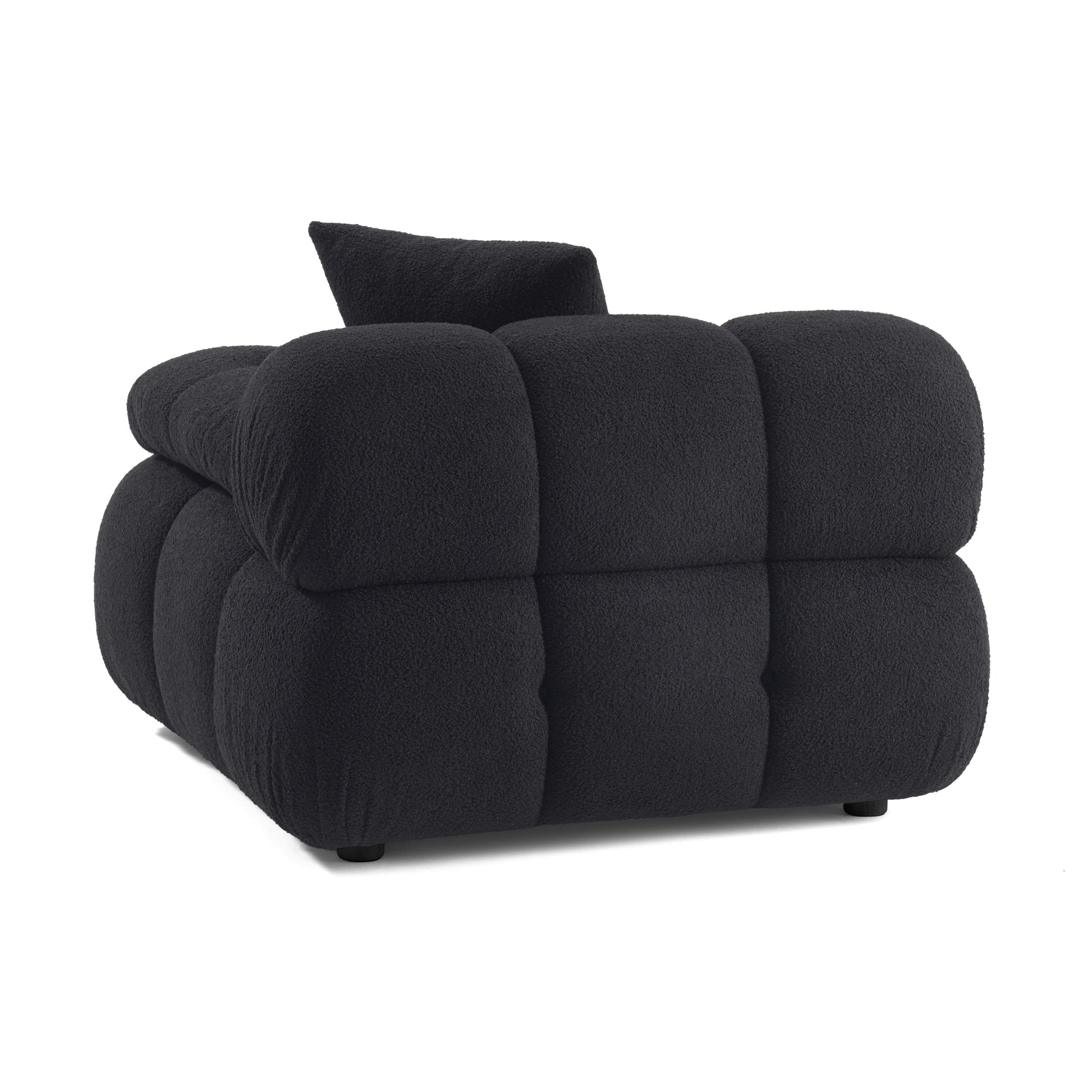 Calliope Performance Vegan Shearling Modular Corner Chair - Black - Image 4