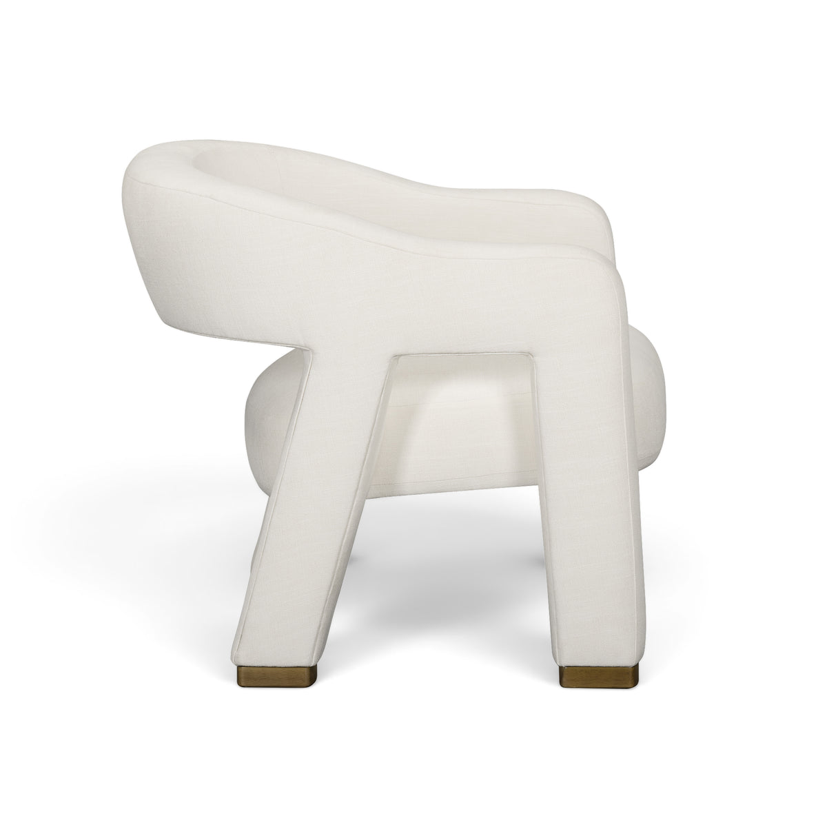 Florence Linen Accent Chair - Cream - Image 4