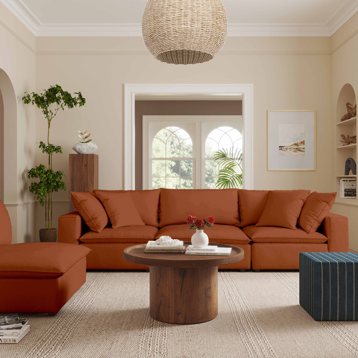 Cali 120" Modular Sofa - Rust - Image 2
