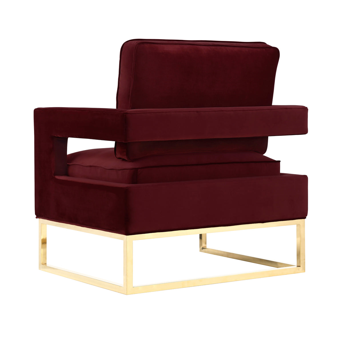 Avery Performance Velvet Accent Chair - Maroon - Image 4