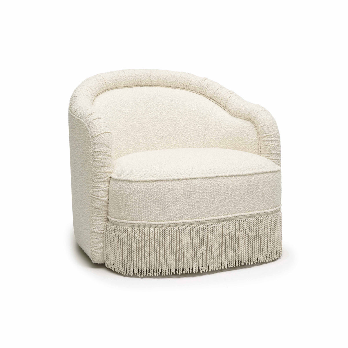 Pamela Tasseled Lounge Accent Chair - Cream - Image 1