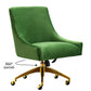 Beatrix Performance Velvet Office Swivel Chair - Green - Image 6