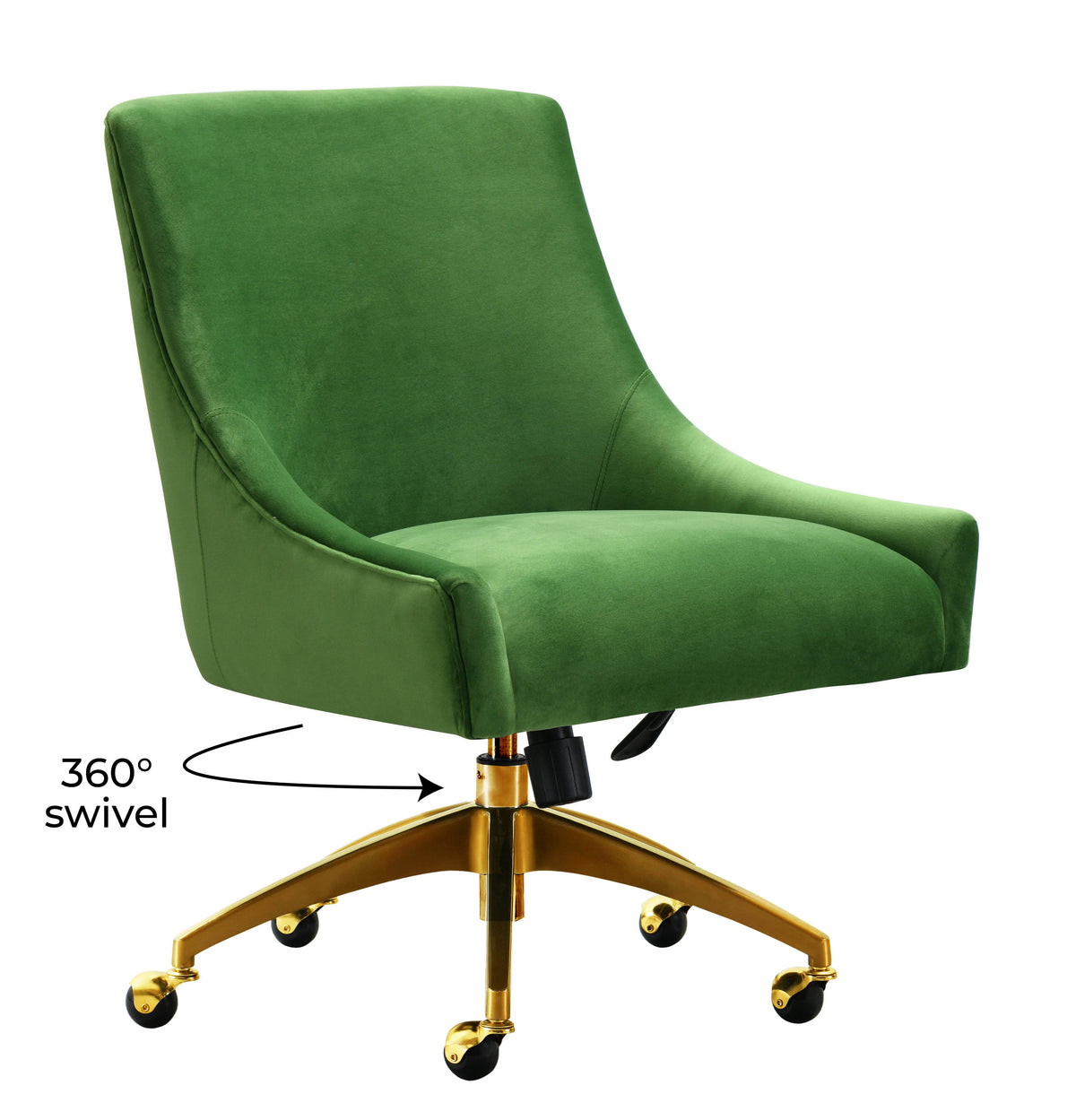 Beatrix Performance Velvet Office Swivel Chair - Green - Image 6