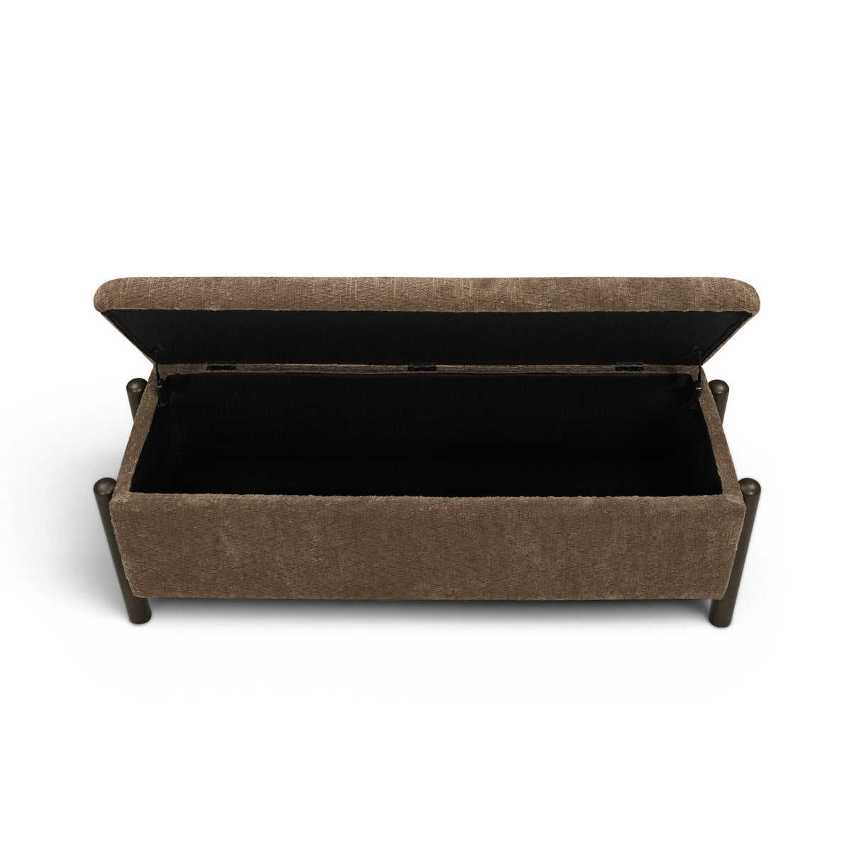 Abby 52" Nubby Fabric Storage Bench - Brown - Image 8