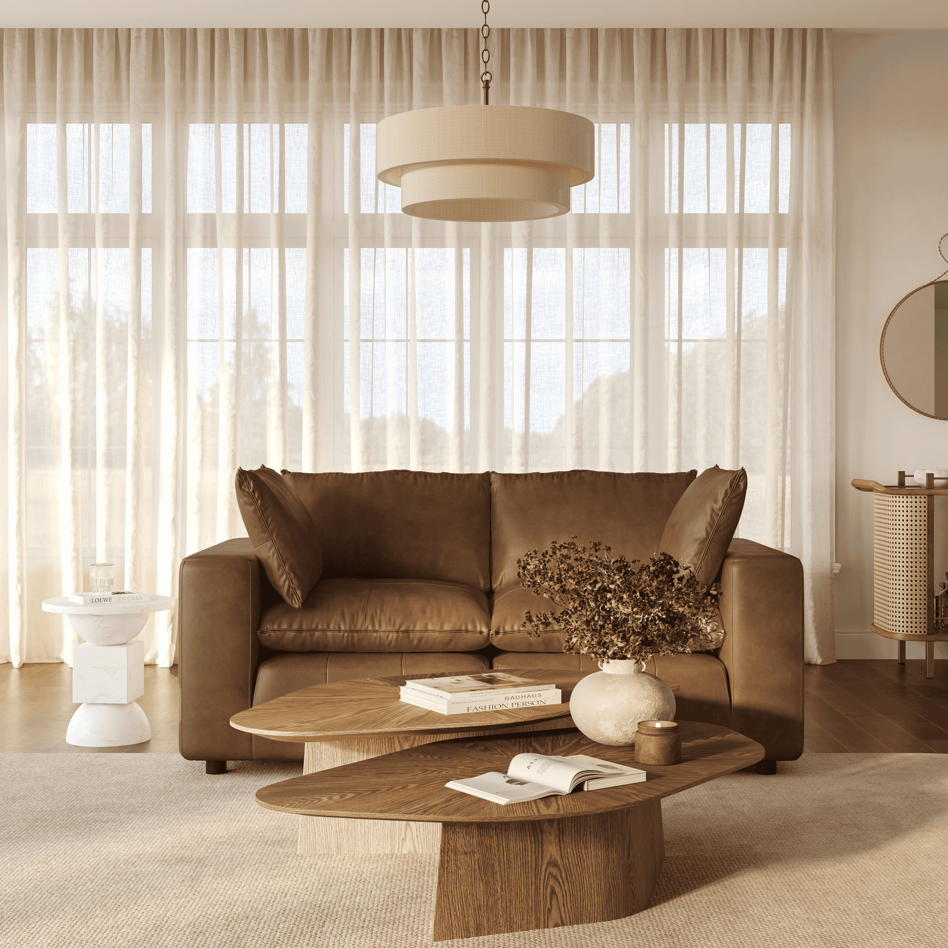 Cali 80" Modular Loveseat - Brown - Image 2