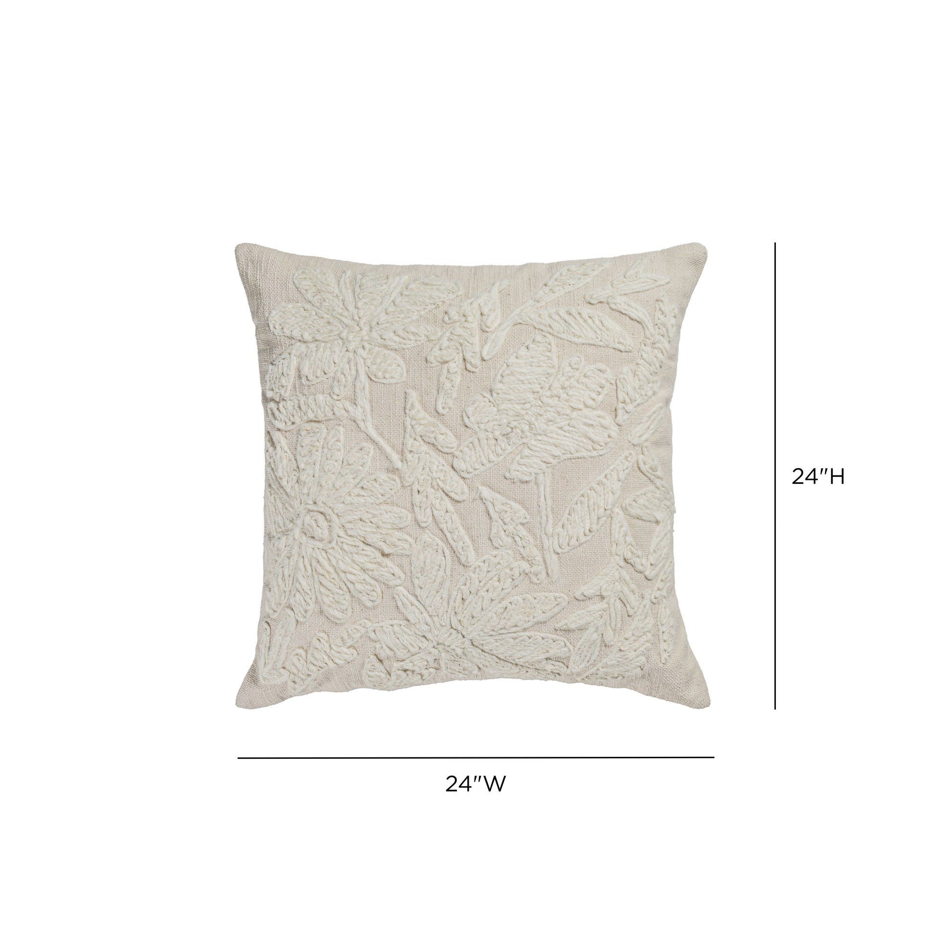 Tabitha 24" Euro Size Square Embroidered Throw Pillow - Image 5