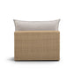 Cali Performance Fabric & Wicker Outdoor Armless Chair - Grey / Brown - Image 3