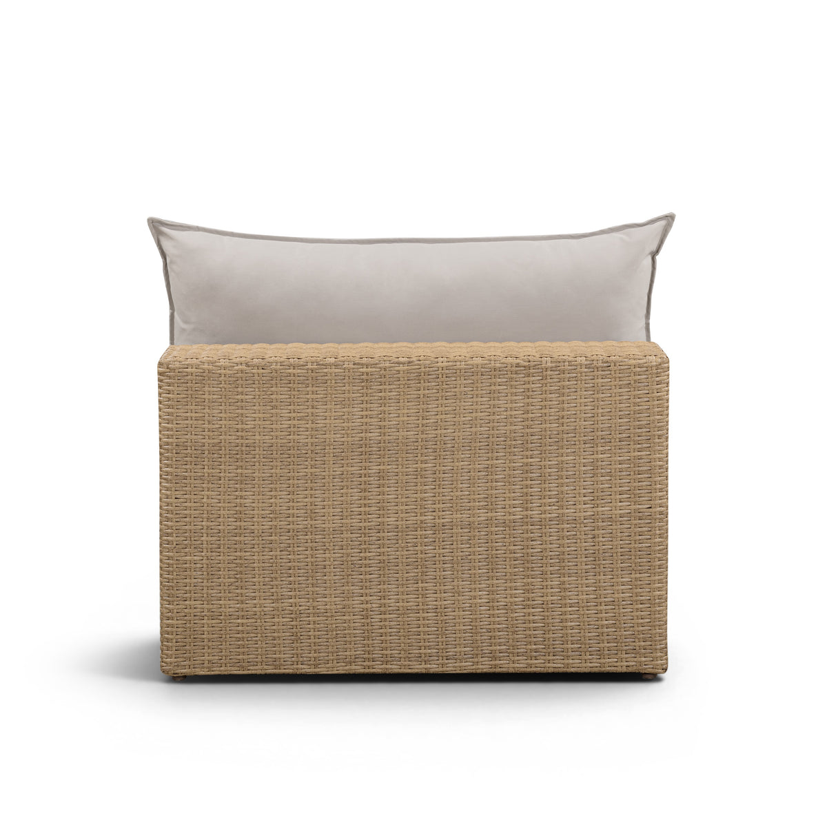 Cali Performance Fabric & Wicker Outdoor Armless Chair - Grey / Brown - Image 3