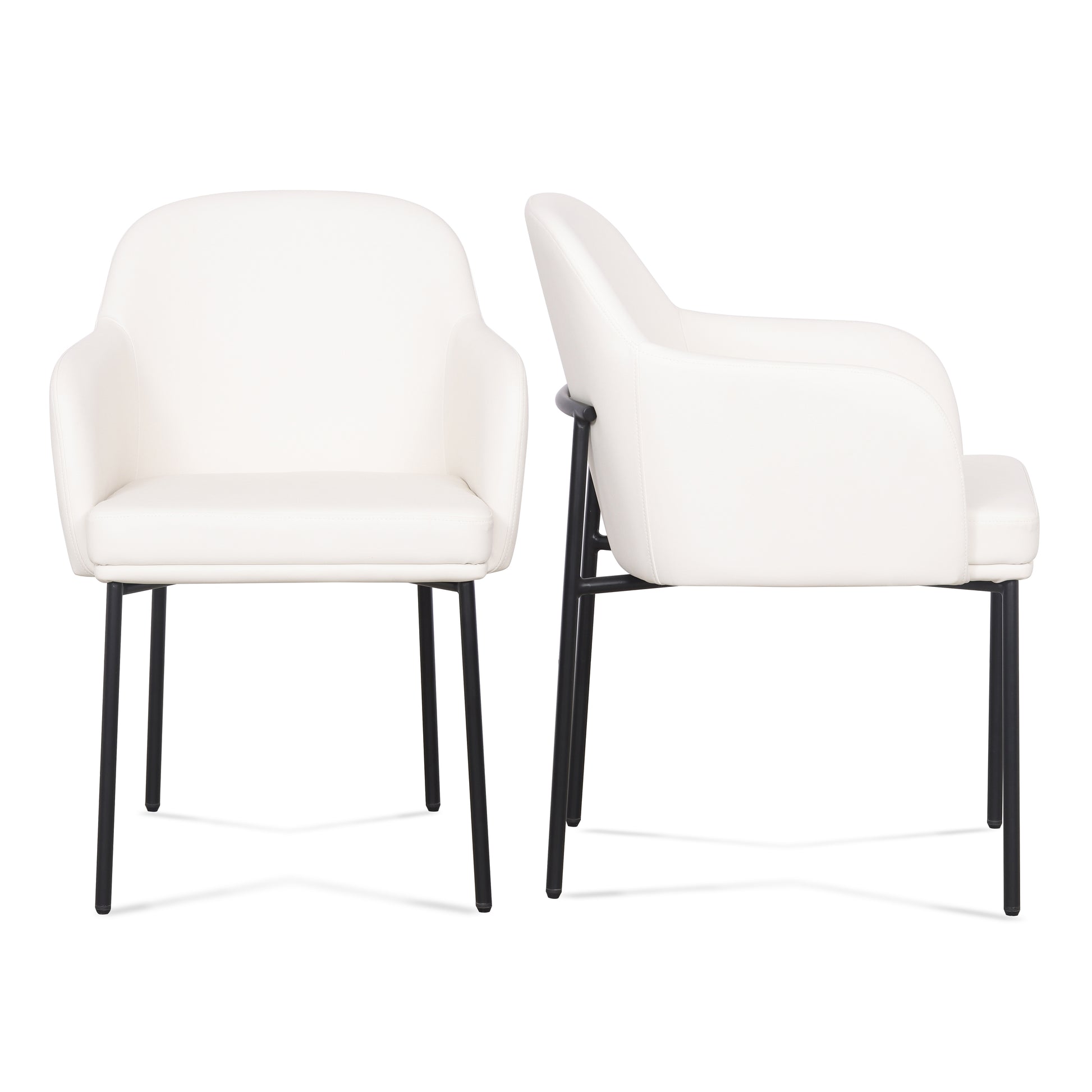 Sydney Performance Vegan Leather Armchair - Set of 2 - Cream - Image 1