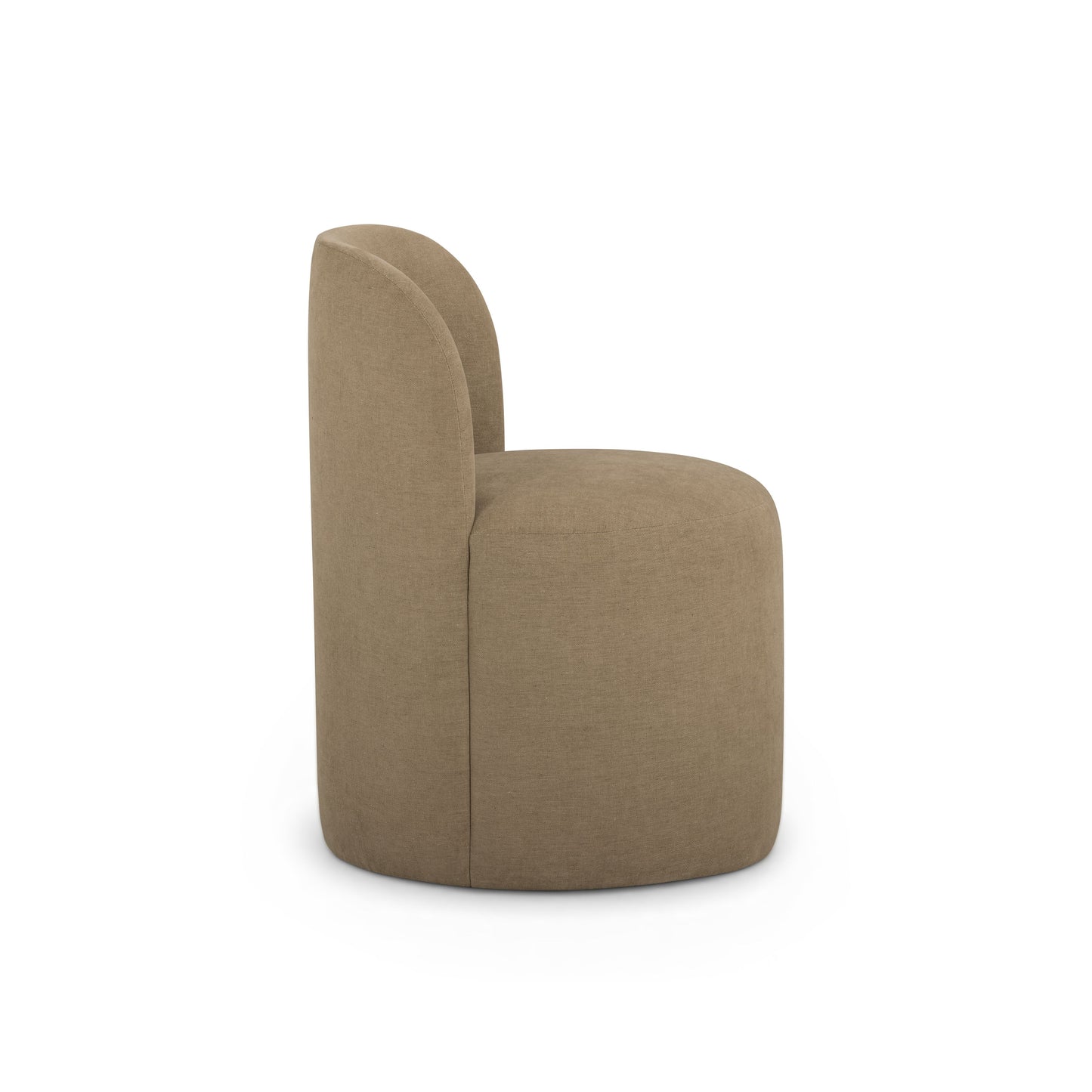Persa Round Back Performance Chenille Dining Chair - Light Brown - Image 5