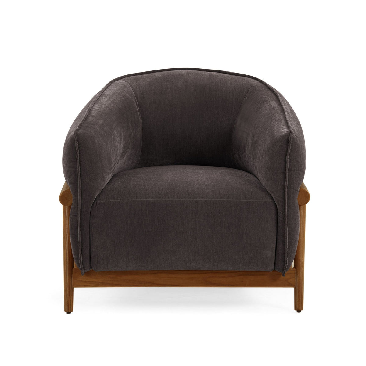 Piedmont Upcycled Contract-Grade Chenille Accent Chair - Grey - Image 1