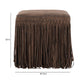 Daphne Square Suede Fringe Ottoman - Chocolate Brown - Image 6
