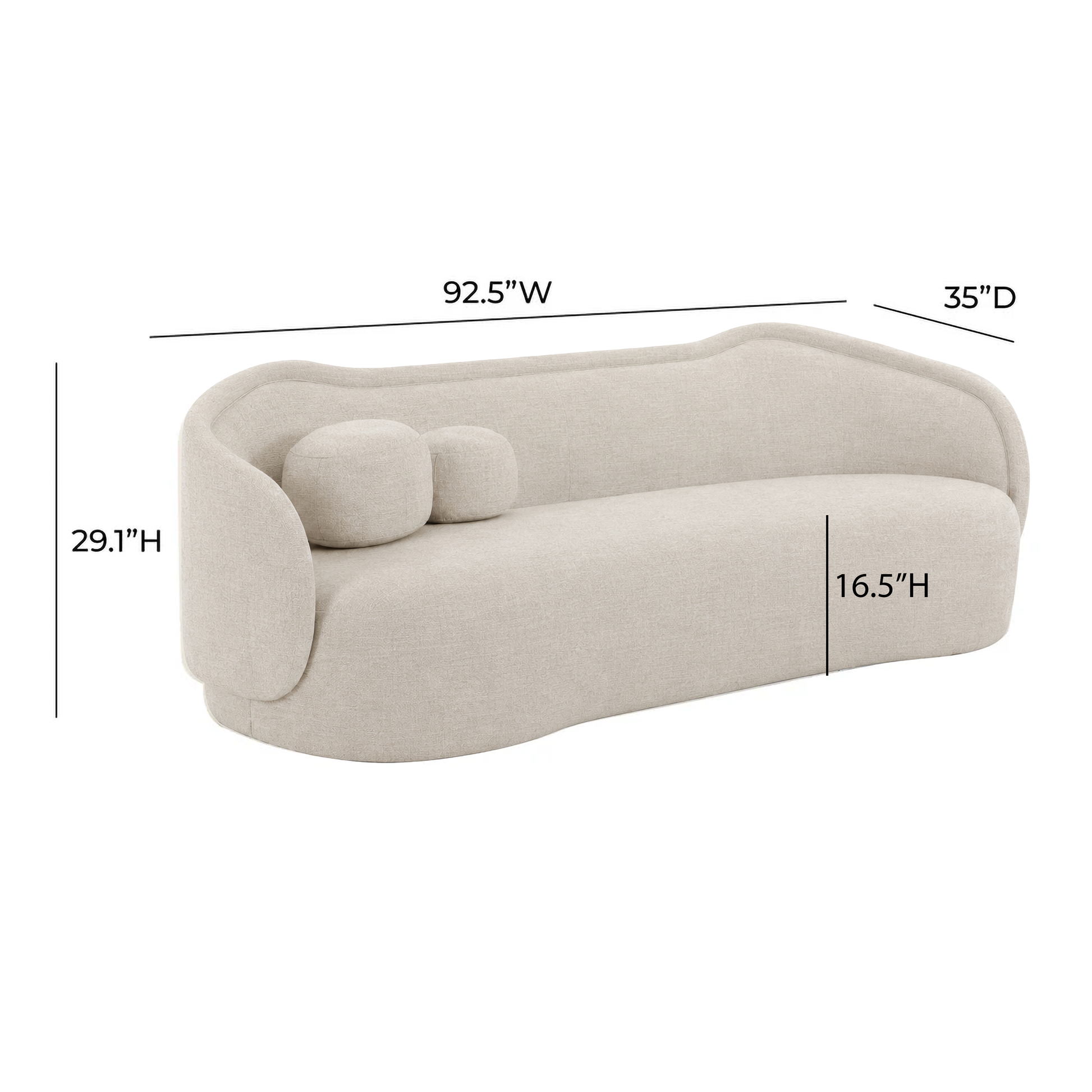 Circe 93" Sofa - Off-White - Image 5