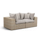 Cali 80" Performance Fabric & Wicker Outdoor Loveseat - Grey / Natural - Image 2