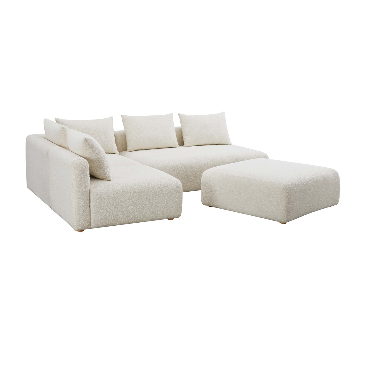 Hangover 4-Piece Modular Chaise Sectional - Cream - Image 4