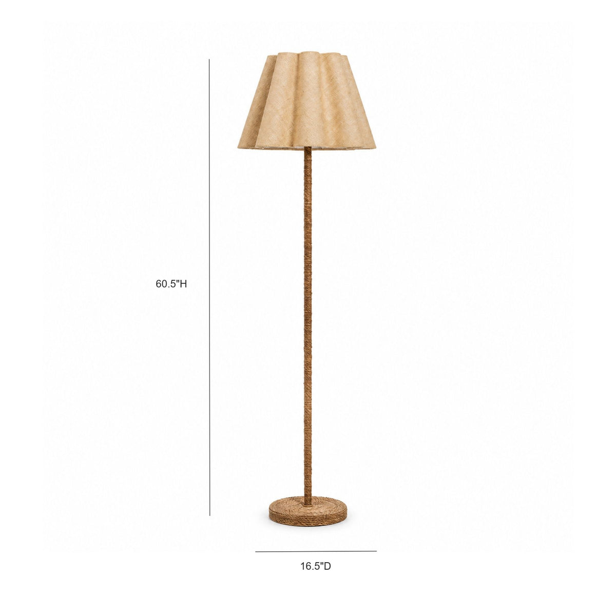 Ondelys Natural Jute Scalloped Floor Lamp - Image 5