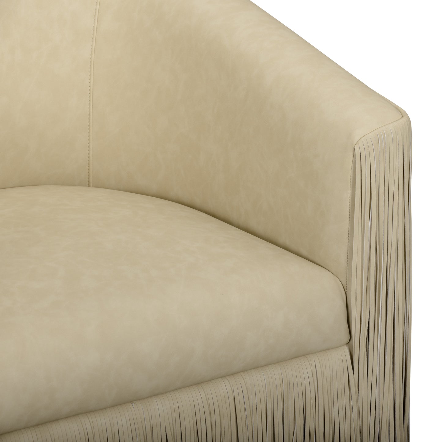 Shag Me Performance Vegan Leather Swivel Accent Chair - Tan - Image 8
