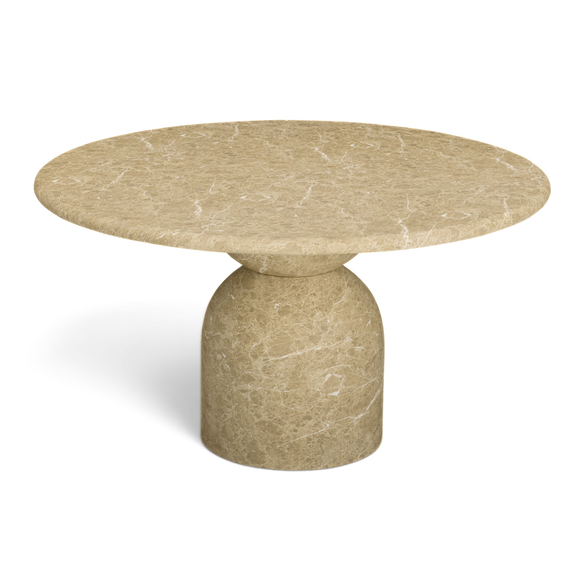 Cynthia 54" Concrete Indoor/Outdoor Dining Table - Light Emperador Marble - Image 3