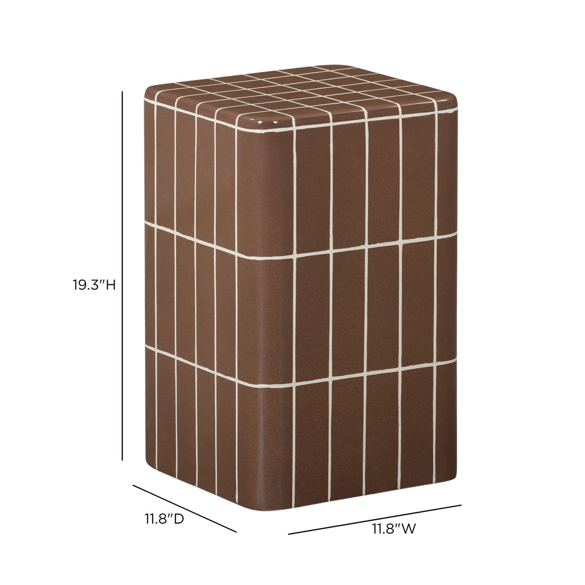 Tatiana Square Concrete Indoor/Outdoor Side Table - Terracotta - Image 5