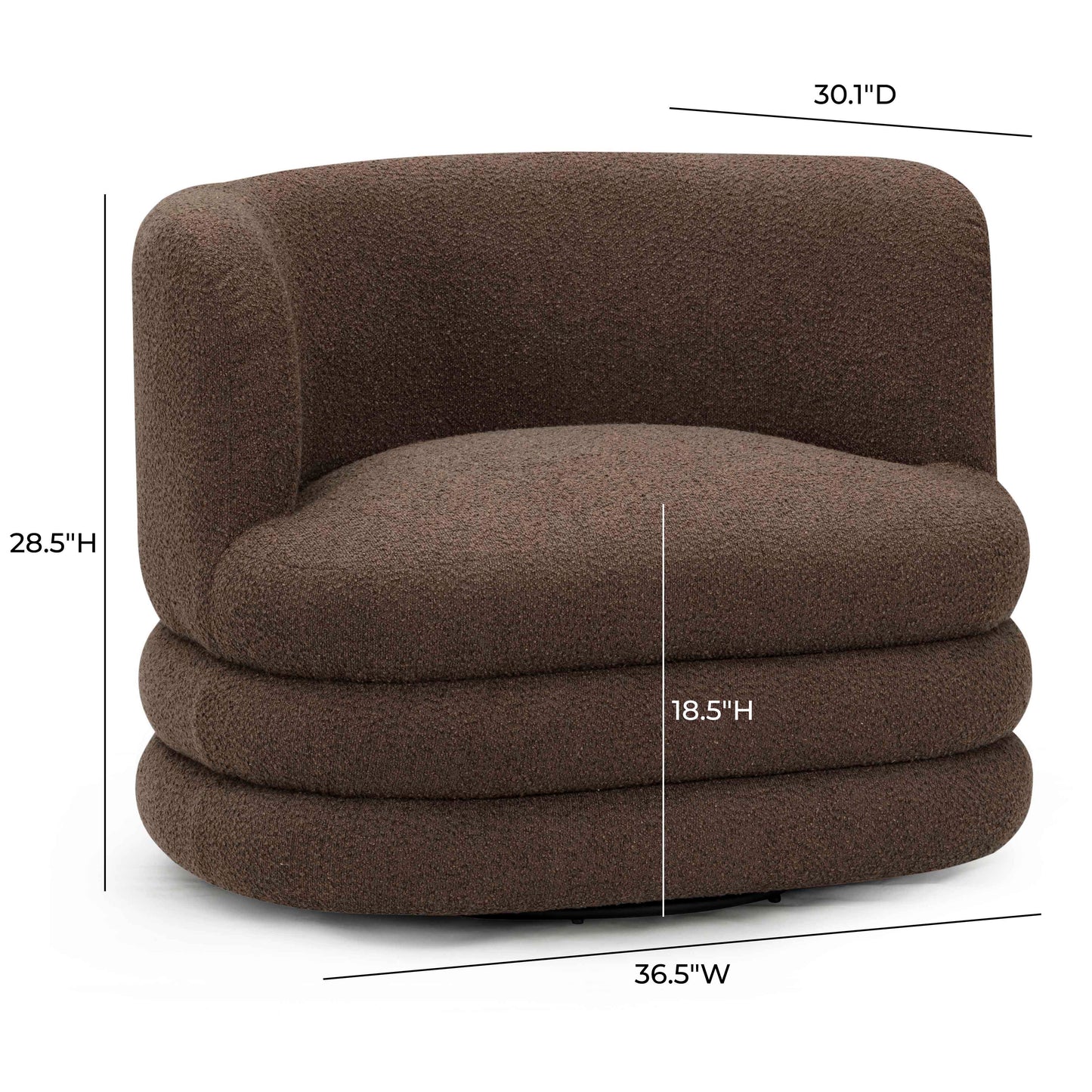 Astor Swivel Hotel Lounge Chair - Brown - Image 7