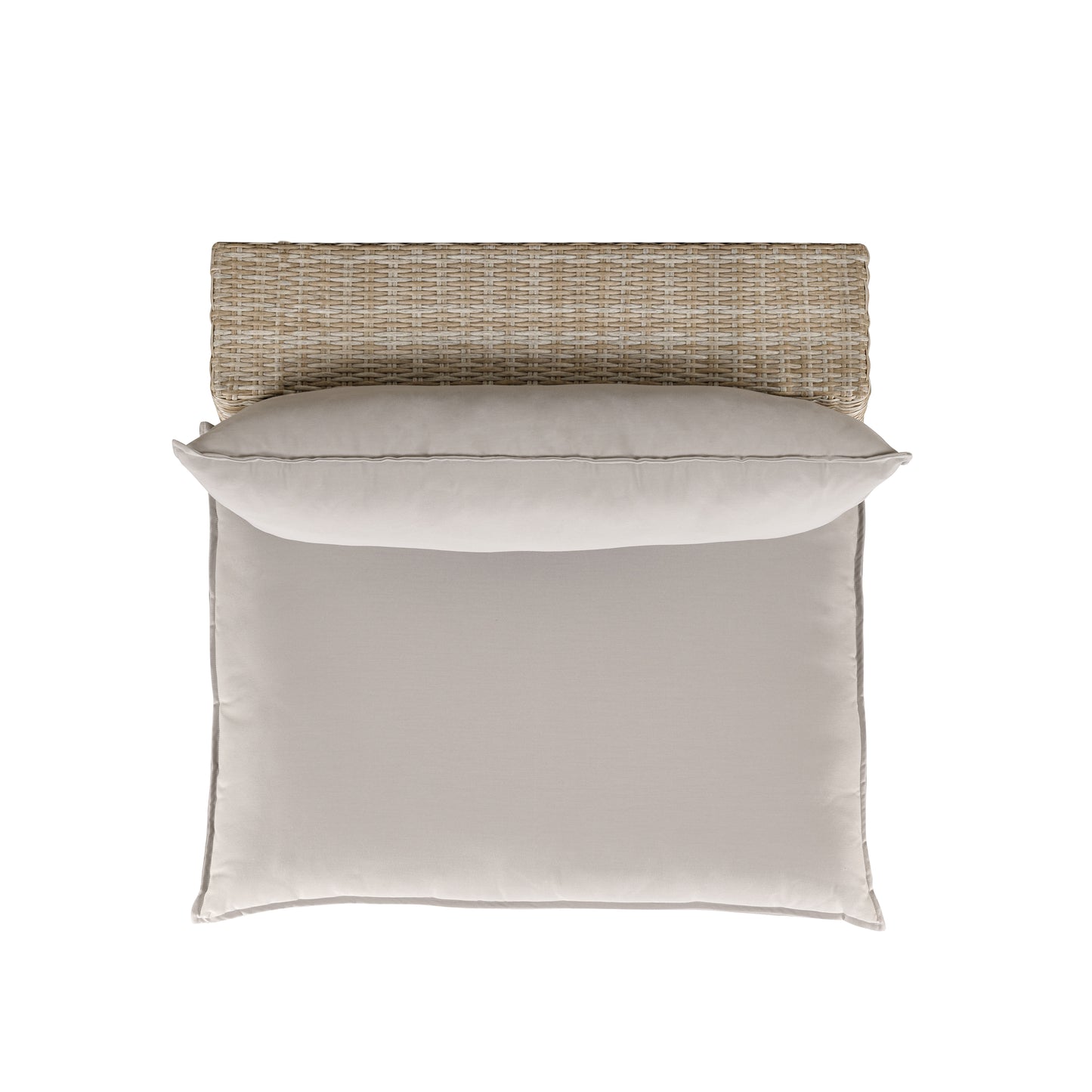 Cali Performance Fabric & Wicker Outdoor Armless Chair - Grey / Natural - Image 4