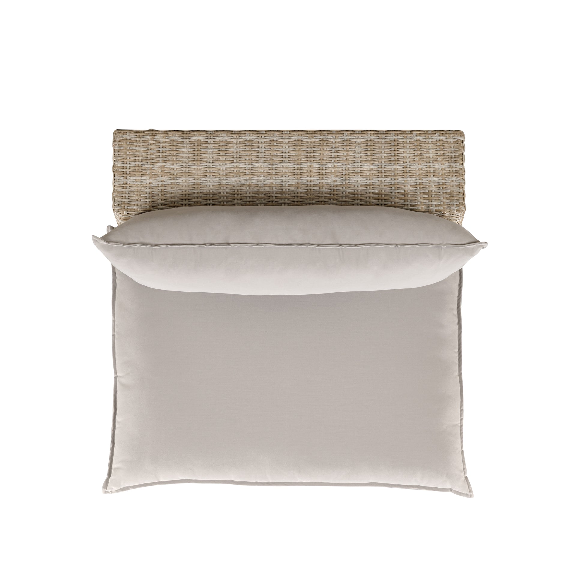 Cali Performance Fabric & Wicker Outdoor Armless Chair - Grey / Natural - Image 4
