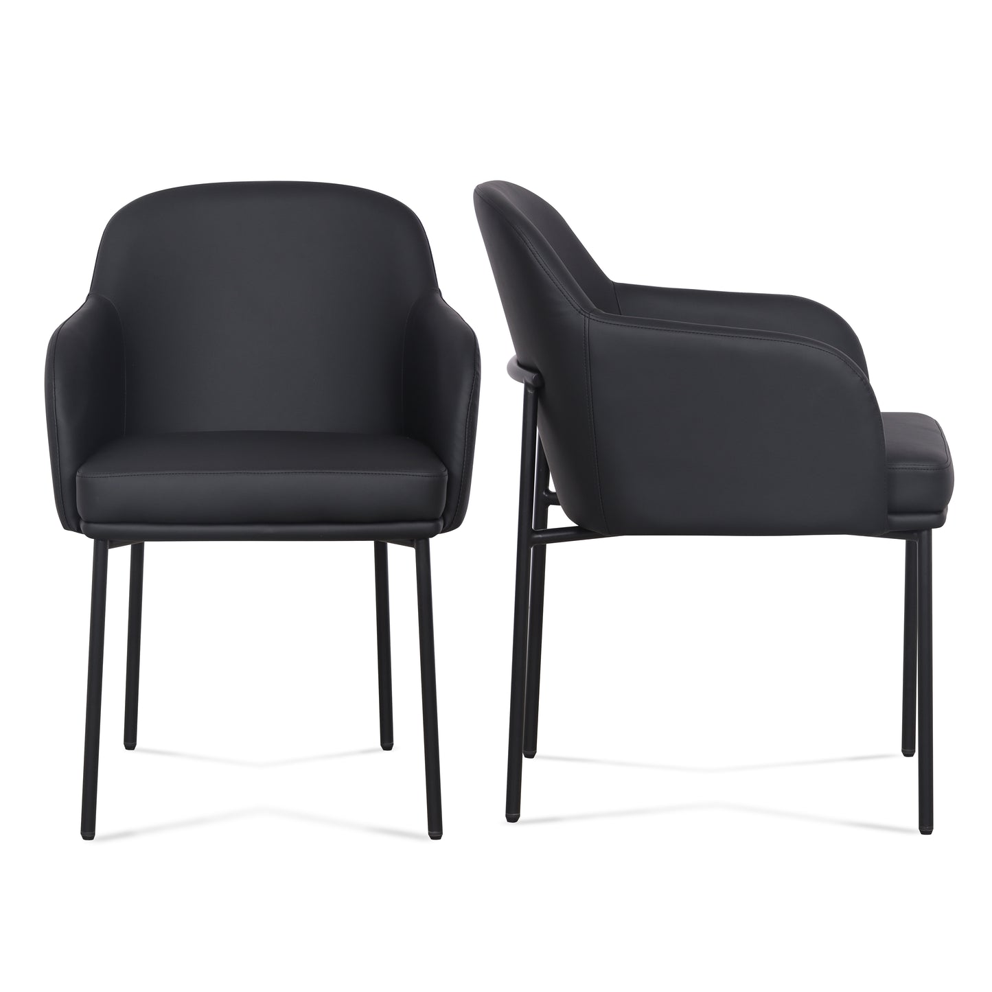 Sydney Performance Vegan Leather Armchair - Set of 2 - Black - Image 1