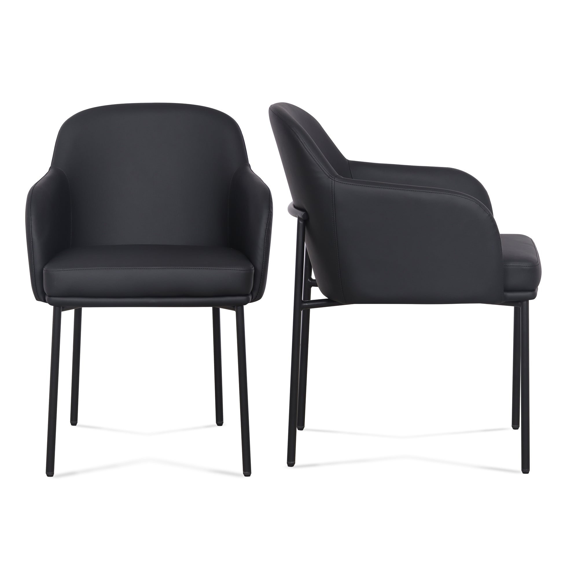 Sydney Performance Vegan Leather Armchair - Set of 2 - Black - Image 1