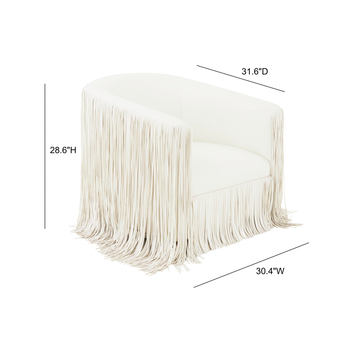 Shag Me Performance Vegan Leather Swivel Accent Chair - Ivory - Image 6
