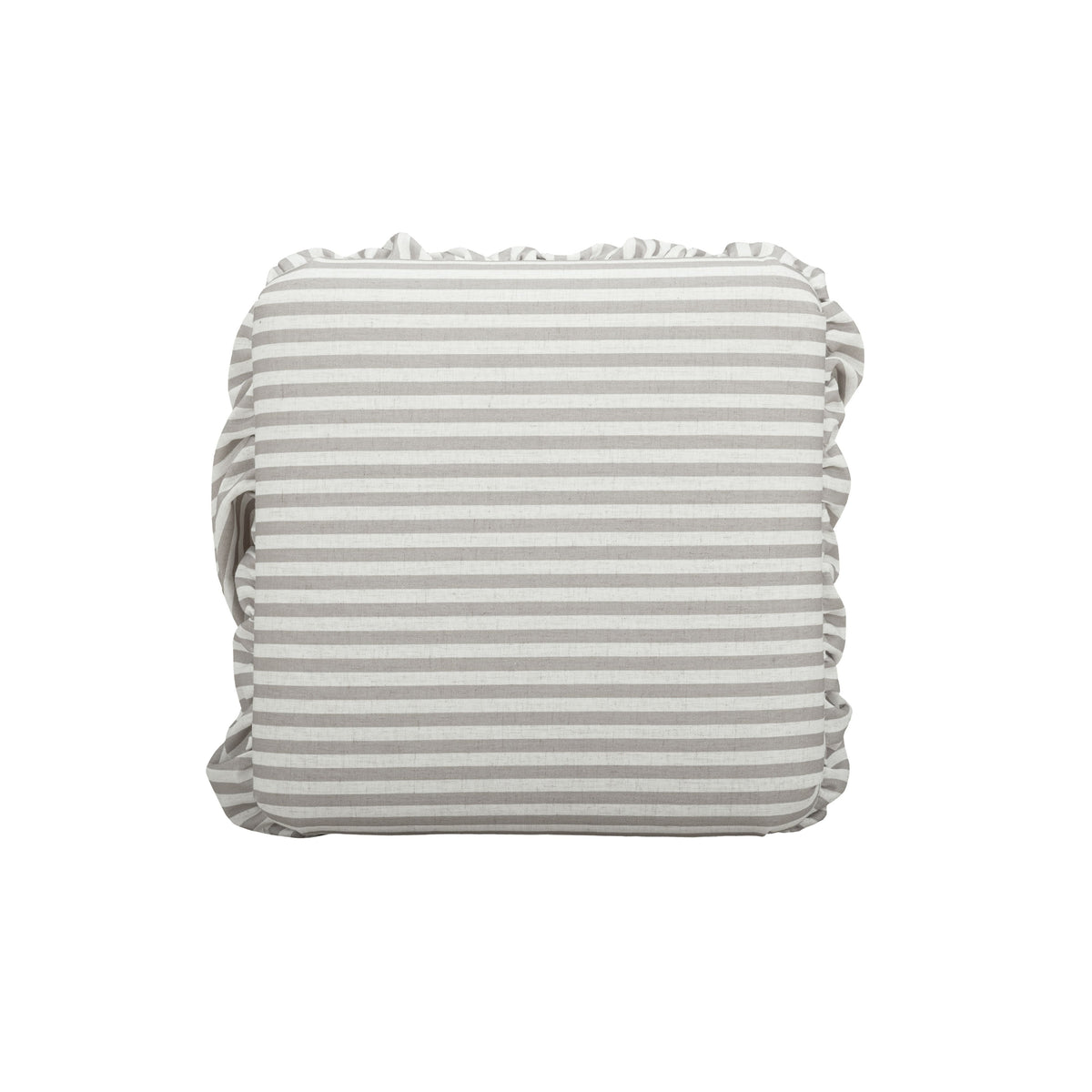 Gertrude Performance Linen Skirted Ottoman - Khaki - Image 5