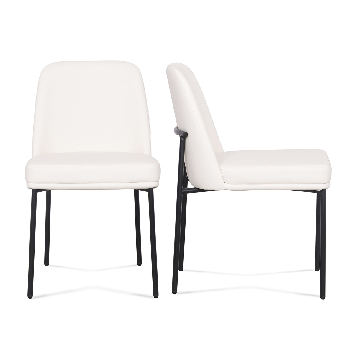 Sydney Performance Vegan Leather Dining Chair - Set of 2 - Cream - Image 1