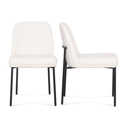Sydney Performance Vegan Leather Dining Chair - Set of 2 - Cream - Image 1