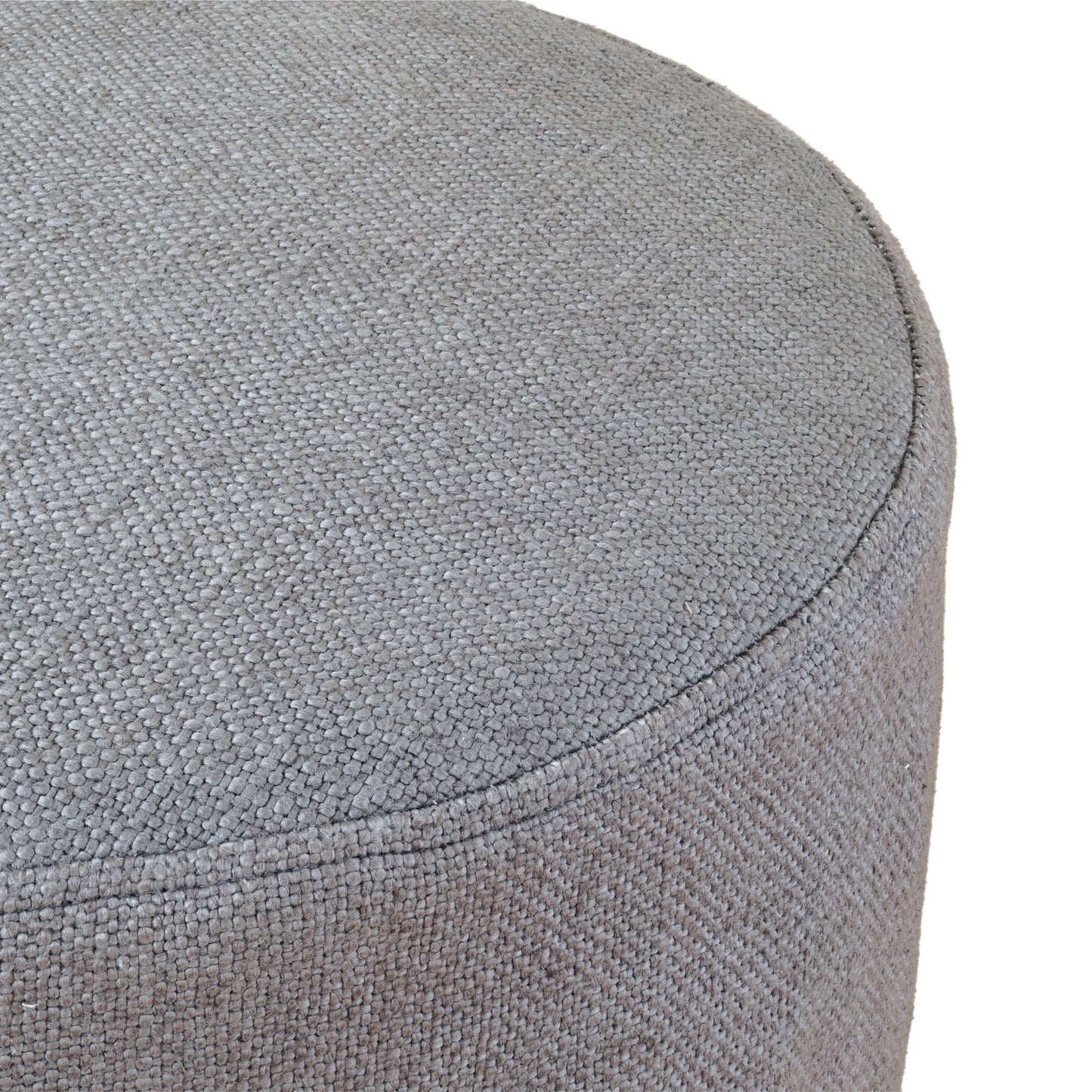 Elsie Grey Linen Upholstered Pouf - Image 4