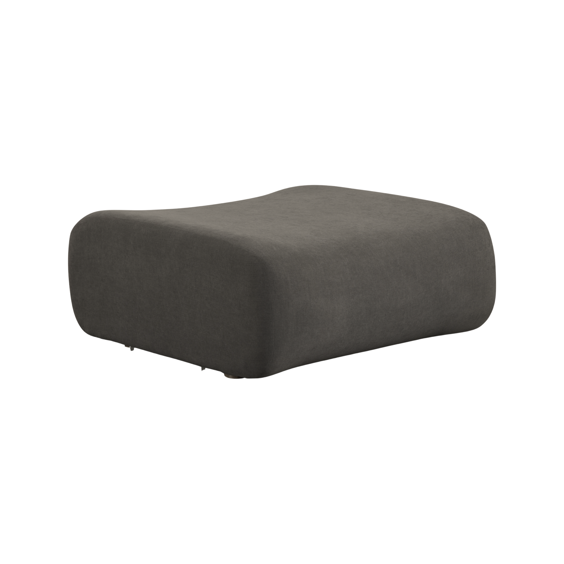 Zenith Contract-Grade Upcycled Fabric Ottoman - Grey - Image 1