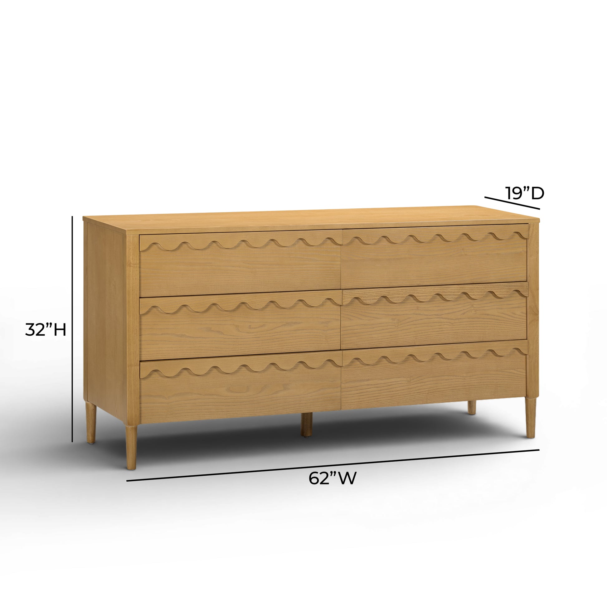 Oodle 62" 6-Drawer Dresser - Natural Ash - Image 8