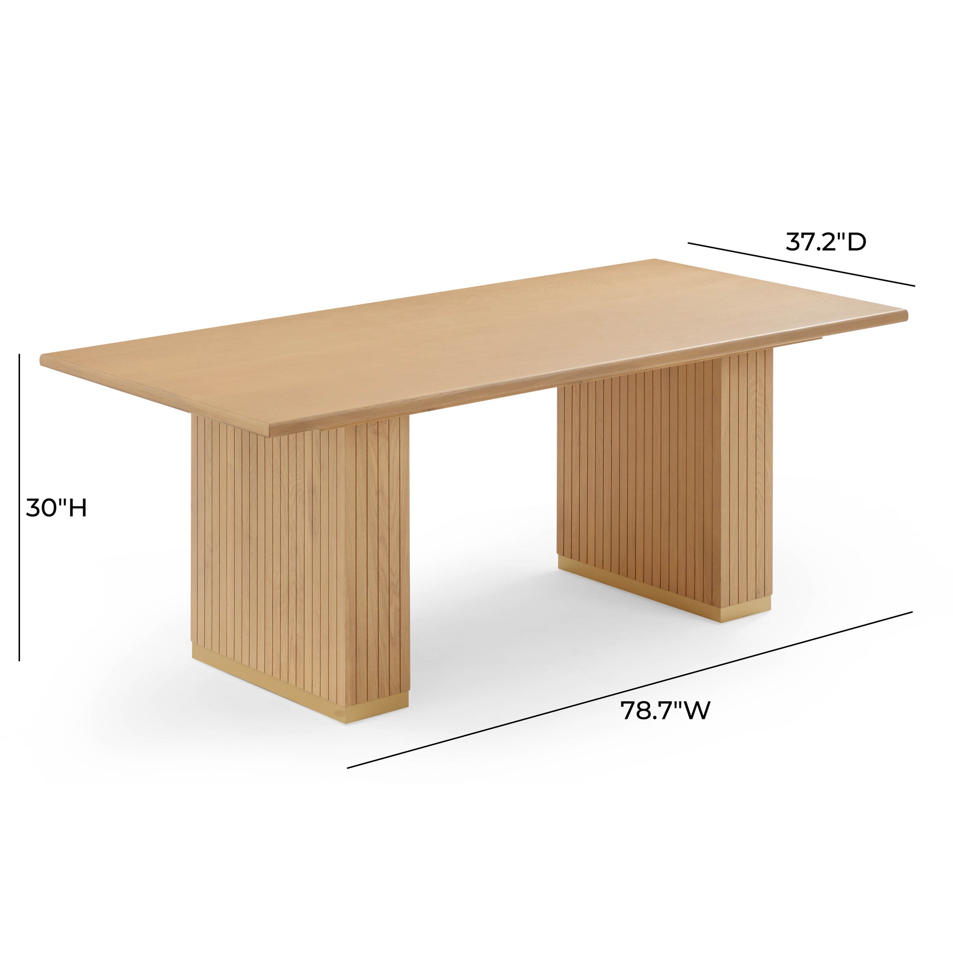 Chelsea Oak Wood Rectangular Dining Table (79"-96") - Natural / 79" - Image 6