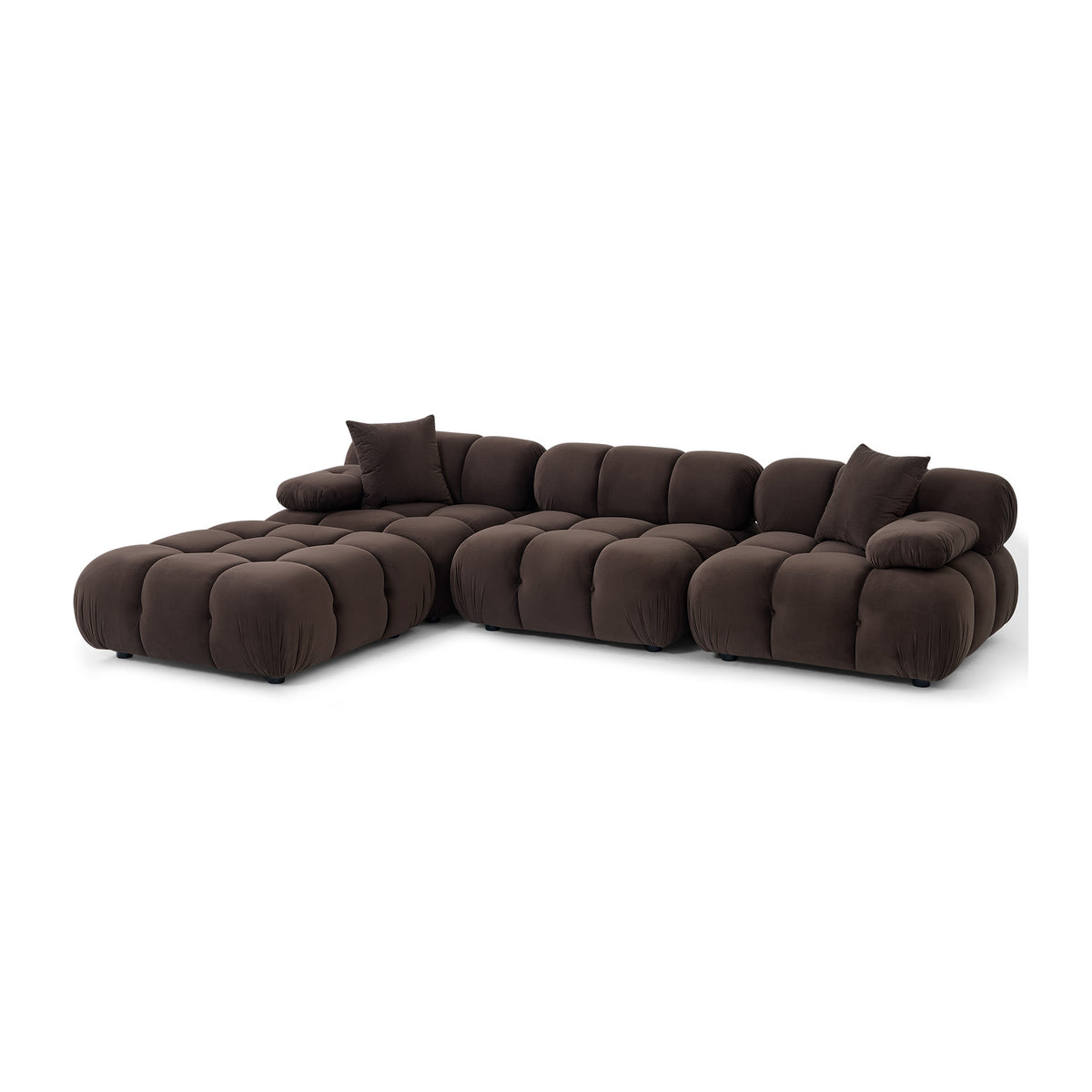 Calliope 4-Piece Performance Modular Sectional - Dark Brown - Image 4