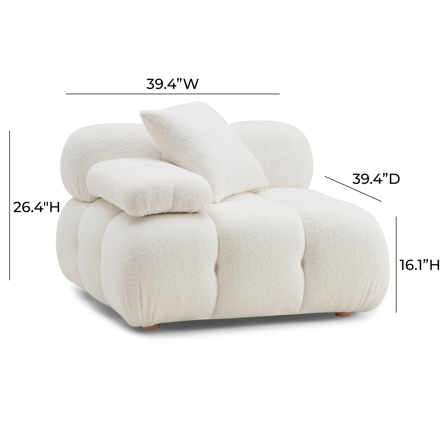 Calliope Performance Modular Corner Chair - Cream - Image 7