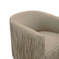 Shag Me Performance Vegan Leather Swivel Accent Chair - Grey - Image 5