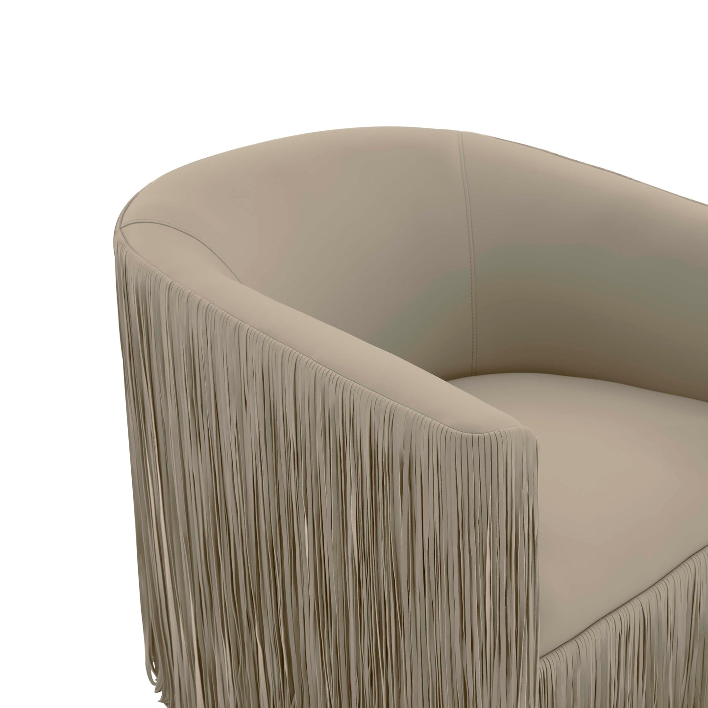 Shag Me Performance Vegan Leather Swivel Accent Chair - Grey - Image 5
