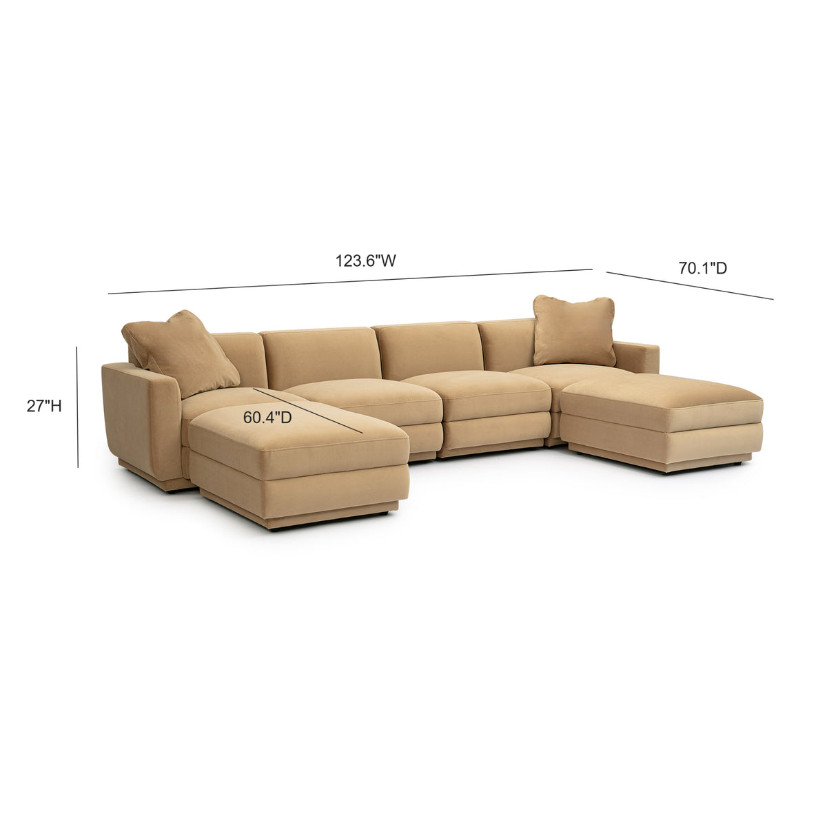 Perry 6-Piece Modular U-Sectional - Tan - Image 6