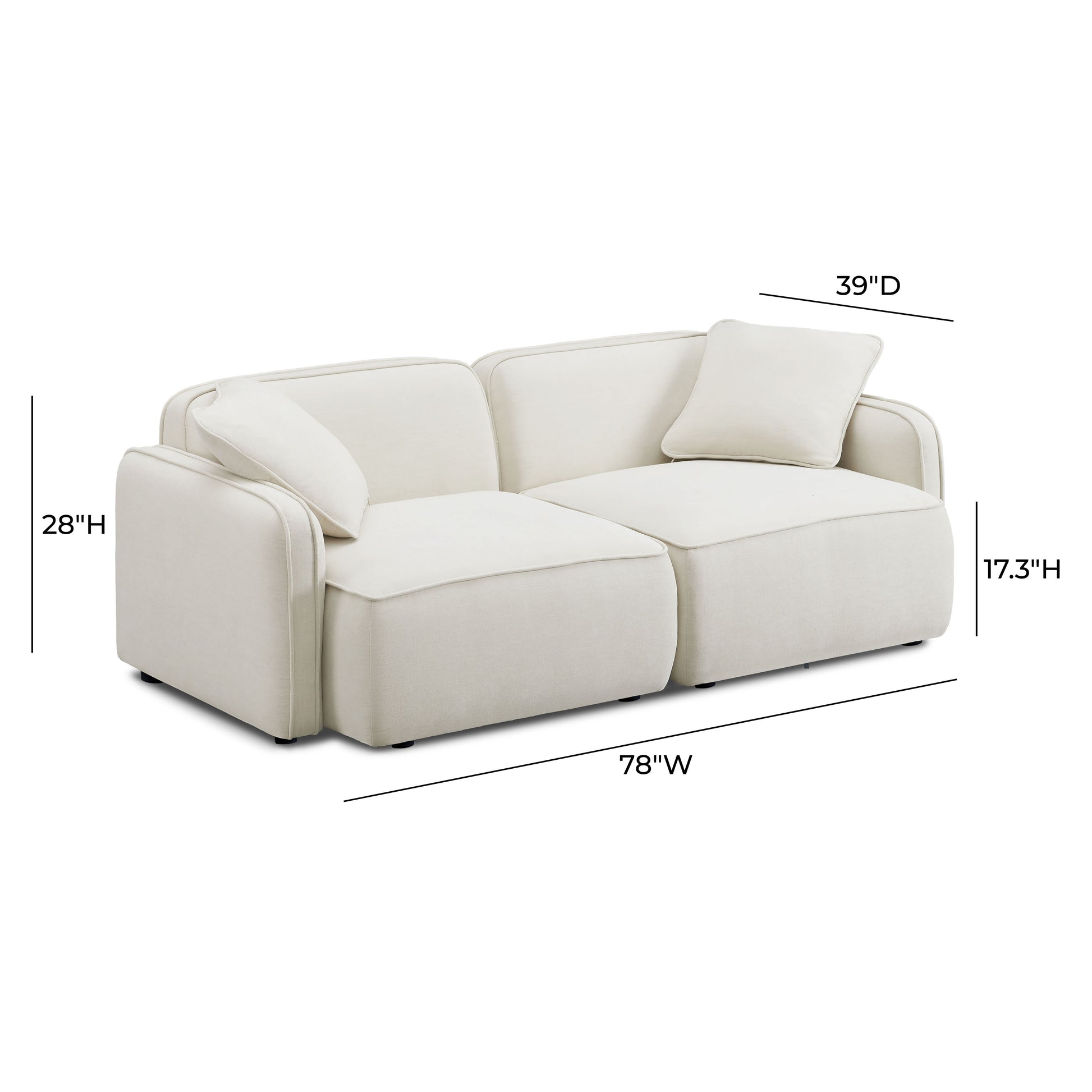 Travie 78" Modular Loveseat - Sand - Image 6