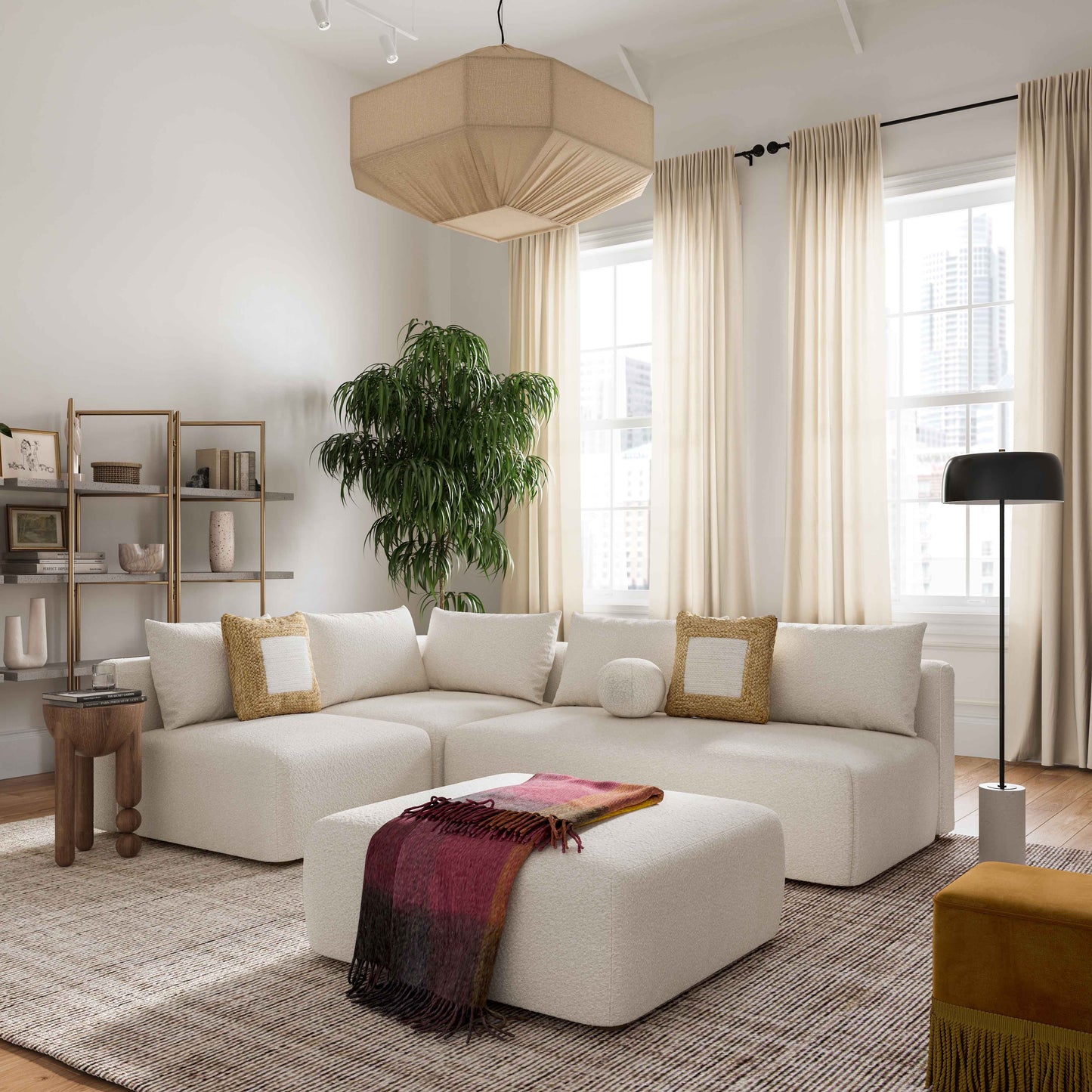 Hangover Modular Armless Chair - Cream - Image 2