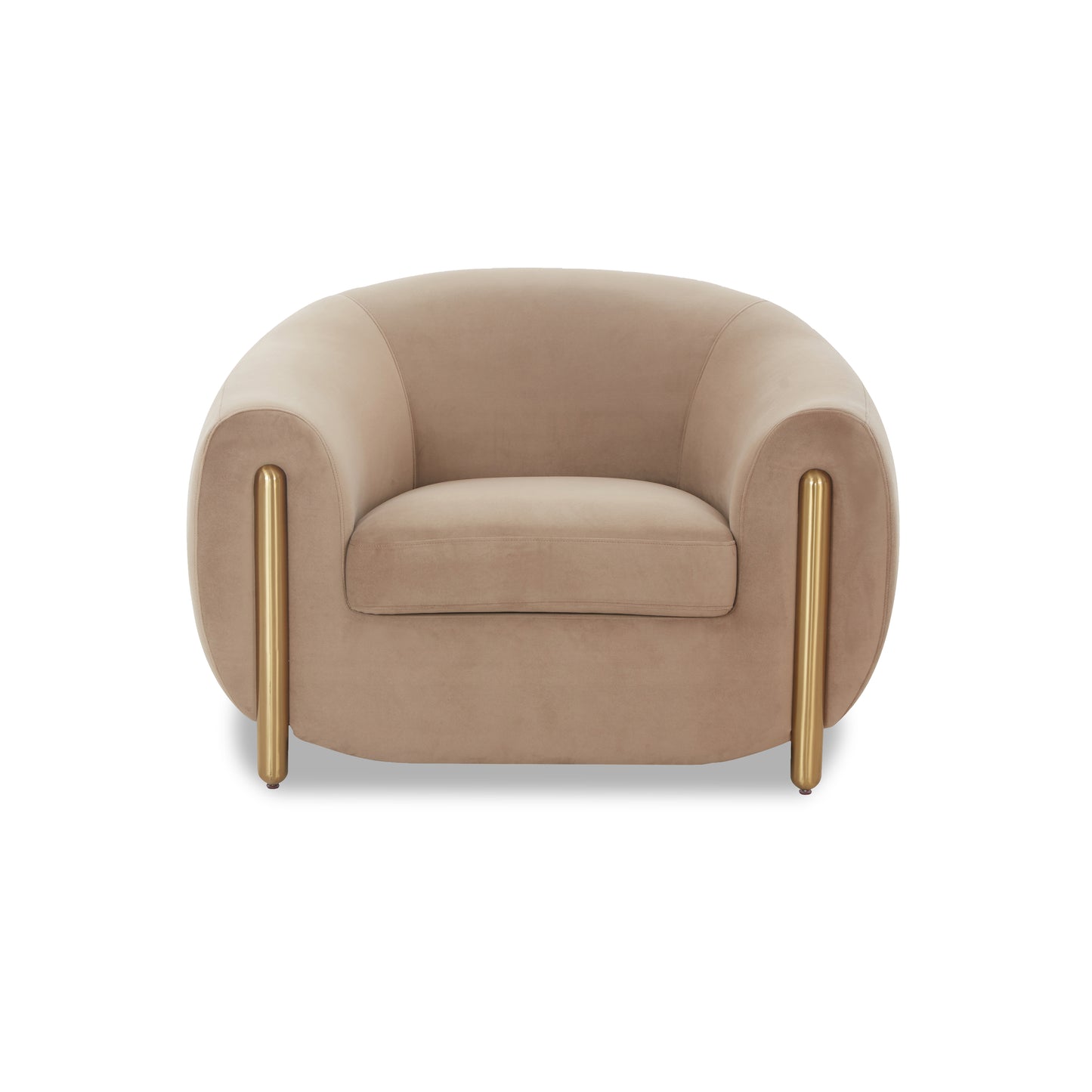 Lina Cafe Au Lait Performance Velvet Accent Chair - Image 1
